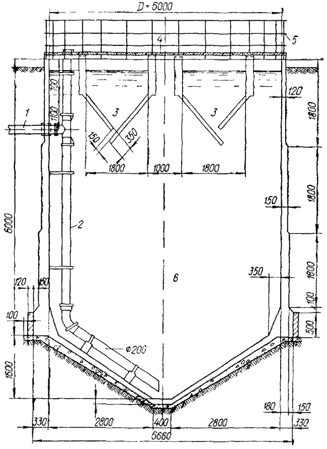Схема двухъярусного отстойника